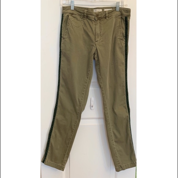Anthropologie Relaxed Chino Pants with Stripe - Picture 5 of 9
